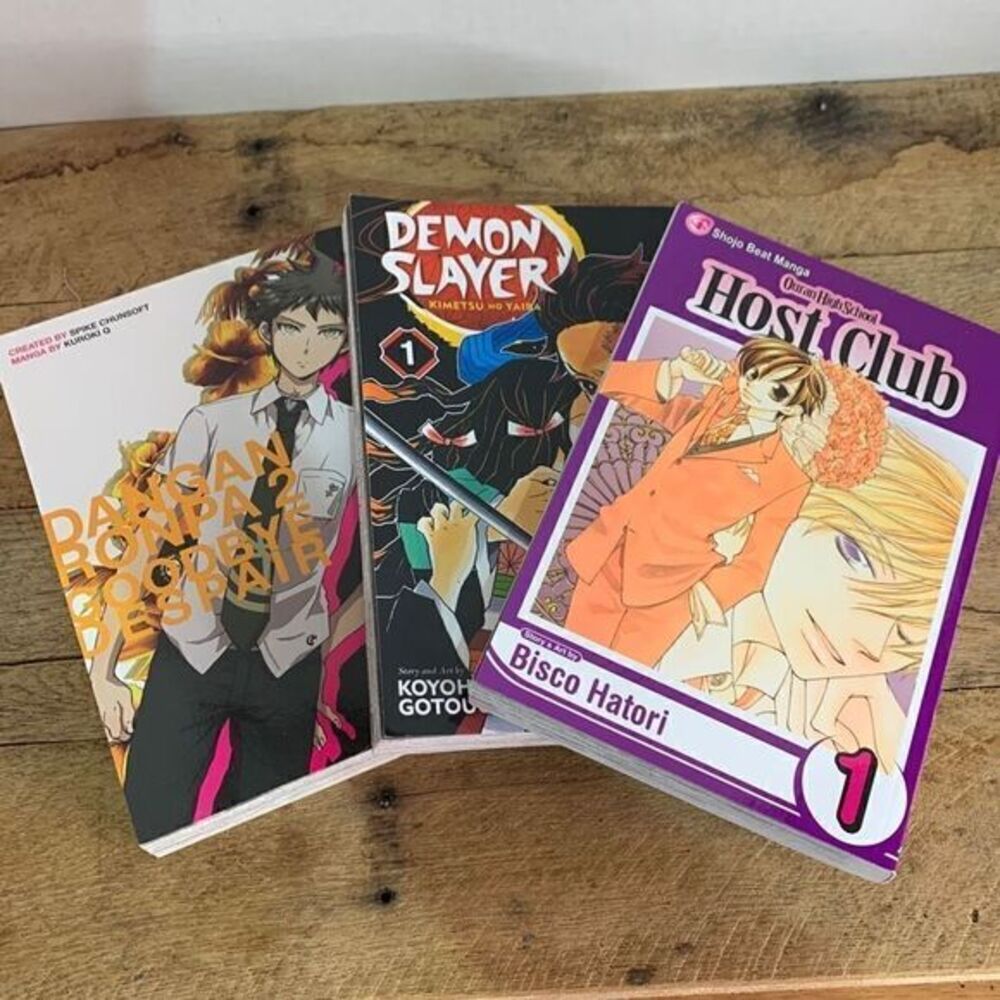 Manga book, host club,‎ danganronpa, demon slayer. Kids anime books.
